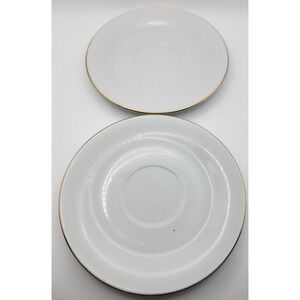 Set of 2- Sea Gull Fine China Saucers 6" Plates with Gold Trim - Jian Shang